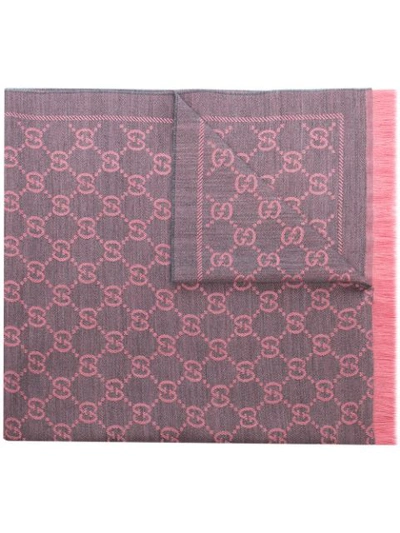 Gucci Gg Wool Scarf In Pink