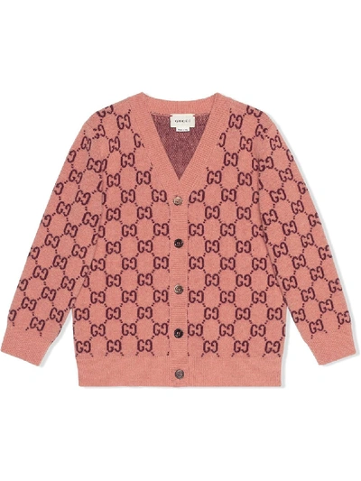 Gucci Kids' Little Girl's & Girl's Gg Wool Cardigan In Blue