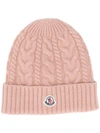MONCLER KNITTED LOGO PATCH BEANIE