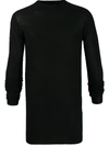 Rick Owens Long-line Ribbed Jumper In Black