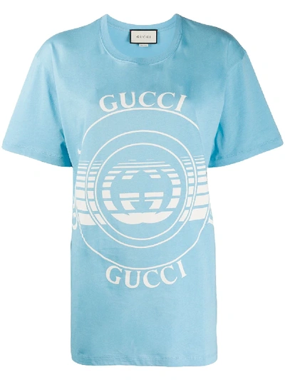 Gucci Disk Printed T-shirt In Blue