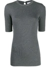 Brunello Cucinelli Short-sleeved Knit Top In Grey