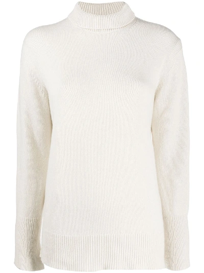 Agnona Roll Neck Cashmere Jumper In Neutrals