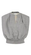 3.1 Phillip Lim French Terry Cotton Sleeveless Sweatshirt In Grey Melange