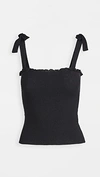 Nation Ltd April Smocked Tank In Jet Black