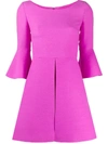 Valentino Flared Sleeves Mini Dress In Purple