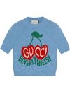 GUCCI BEVERLY HILLS CHERRIES INTARSIA-KNIT TOP
