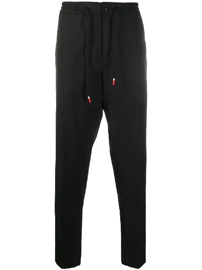 Pt01 Drawstring Straight Trousers In Black