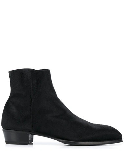 Lidfort Almond-toe Zip-fastening Ankle Boots In Black