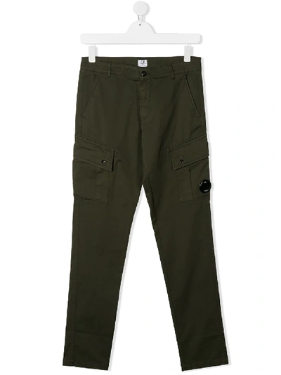 C.p. Company Kids' Cargohose Mit Linsen-detail In Green