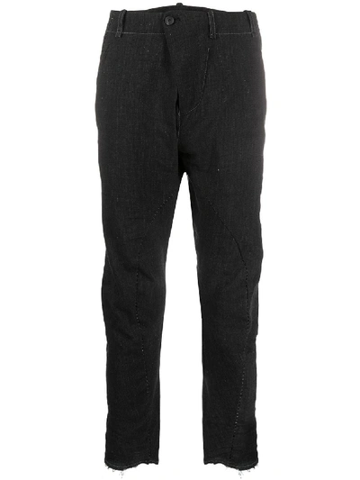 Masnada Cropped Stitch Detail Trousers In Black