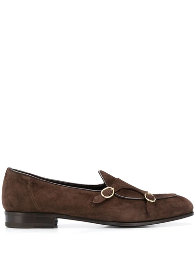 Lidfort Cashmere Buckled Loafers In Brown