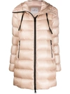 Moncler Suyen Down Quilted Nylon Hooded Parka In Pink
