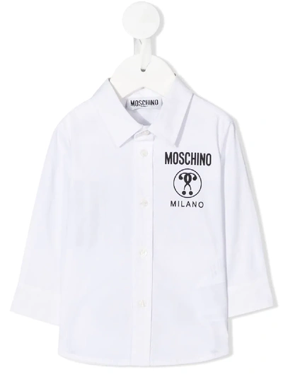 Moschino Babies' Logo Print Shirt In White