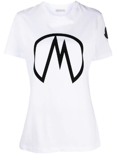 Moncler T-shirt With Logo Print In White