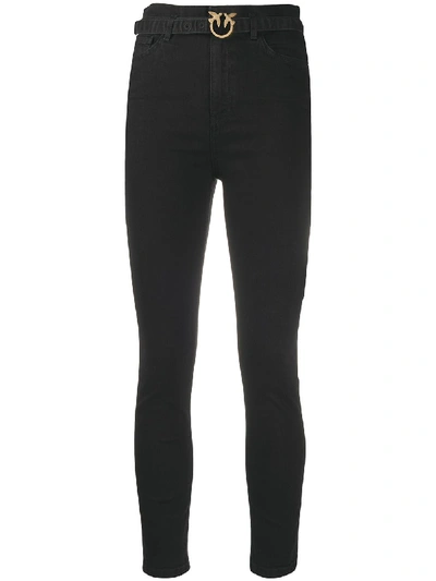 Pinko High Rise Skinny Jeans In Black