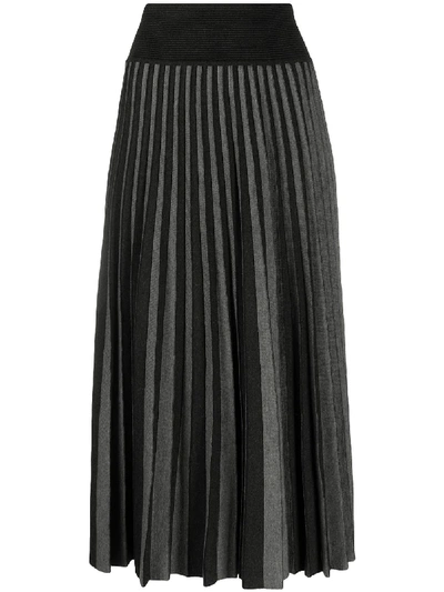 Agnona Women's Merino Wool-blend Pleated Midi Skirt In Grey