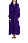 Forte Forte Drawstring Satin Dress In Purple
