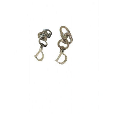 Pre-owned Dior Oblique Earrings In Silver