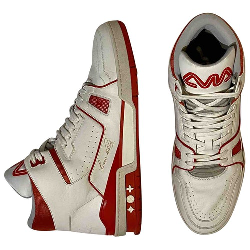 Pre-Owned Louis Vuitton Lv Trainer White Leather Trainers | ModeSens
