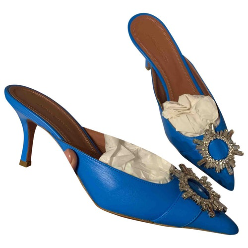 amina muaddi blue heel