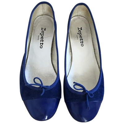 Pre-owned Repetto Blue Suede Ballet Flats