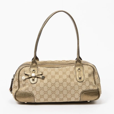 Pre-owned Gucci Boston Brown Cotton Handbag