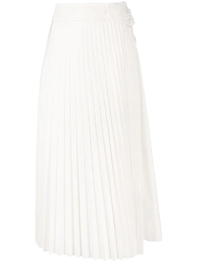 Moncler Tie-fastening Pleated Skirt In White