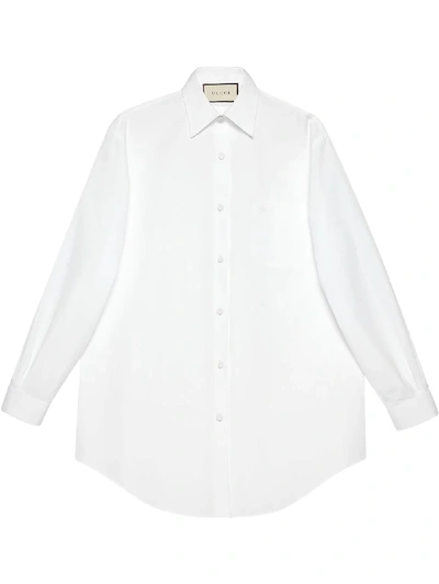 Gucci 海岛棉超大造型衬衫 In White