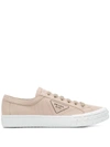 Prada Gabardine Wheel Sneakers Sole Contrast In Nude