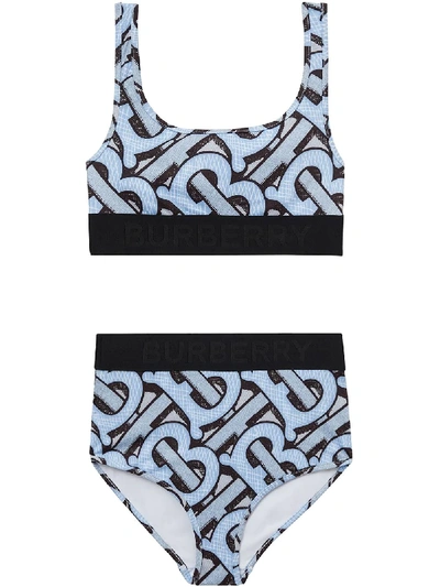 Burberry Monogram Print Bikini In Blue