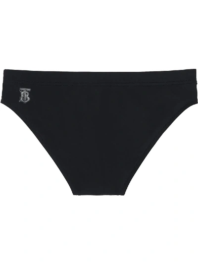 Burberry Monogram Motif Drawcord Swim Briefs In Black