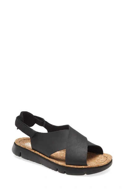 Camper Oruga Criss-cross Sandals In Black