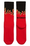 VETEMENTS FIRE LOGO CREW SOCKS,UAH21HO0940 1053