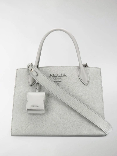 Prada Monochrome Tote Bag In 灰色