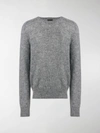 Prada Melierter Pullover Mit Rundhalsausschnitt In Grey