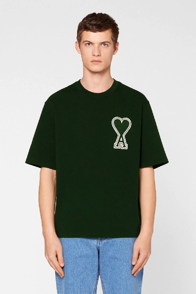 Ami Alexandre Mattiussi Ami De Coeur T-shirt In Green