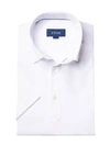 Eton Short-sleeve Pique Button-front Shirt In White