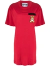 Moschino Logo T-shirt Dress In Red