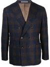 BRUNELLO CUCINELLI DOUBLE BREASTED CHECK BLAZER