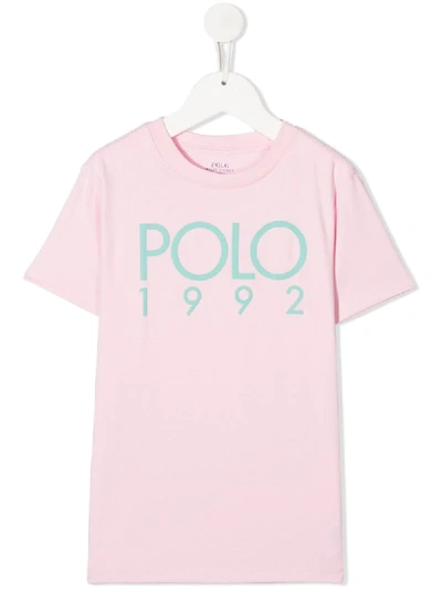 Ralph Lauren Kids' Slim Polo 1992 Logo T-shirt In Pink