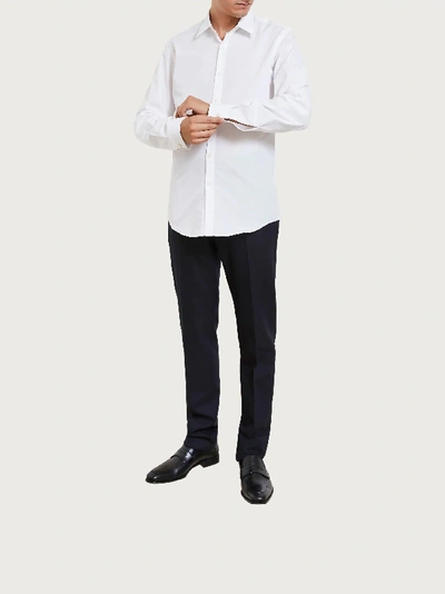 Ferragamo Poplin Cotton Shirt In White