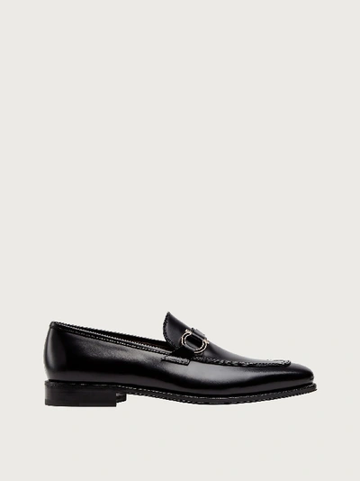 Ferragamo Gancini-horsebit Loafers In Black