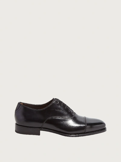 Ferragamo Men's Calf Leather Lace-up Dress Oxford In Black