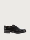 Ferragamo Men's Angiolo Tramezza Whole-cut Leather Lace-up Shoes In Black