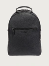 Ferragamo Embroidered Logo Backpack In Black