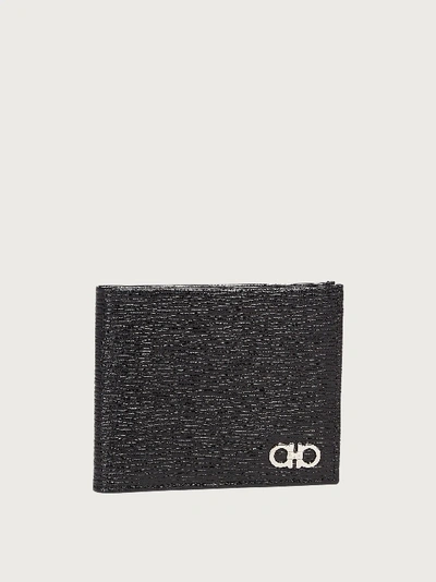 Ferragamo Gancini Wallet With Coin Pocket In Black
