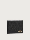 Ferragamo Gancini Bi-fold Leather Wallet In Black
