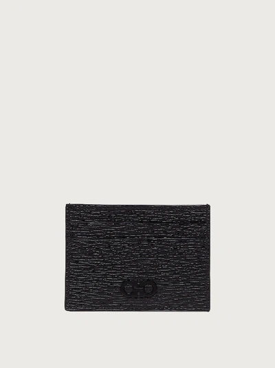 Ferragamo Gancini Credit Card Holder In Black