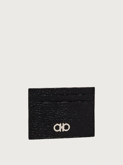 Ferragamo Gancini Credit Card Holder In Black